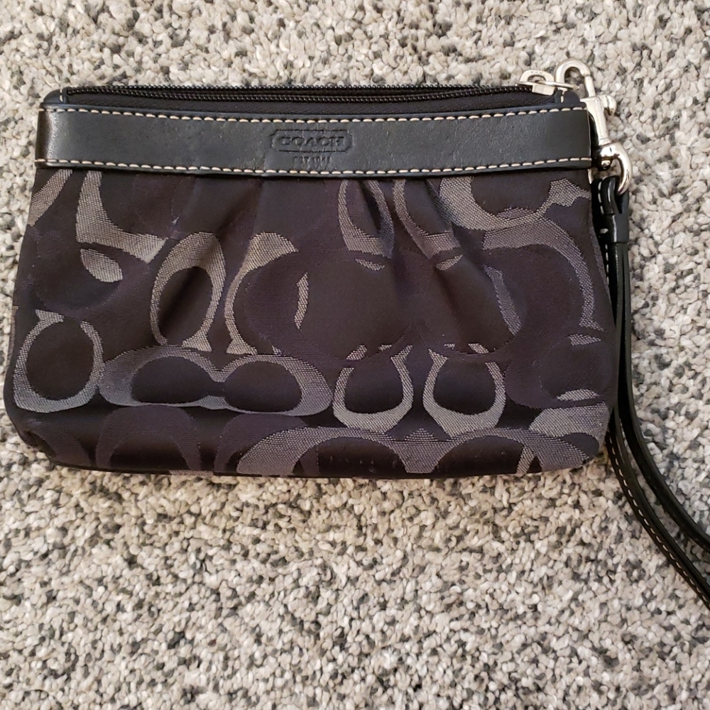 Coach black wristlet